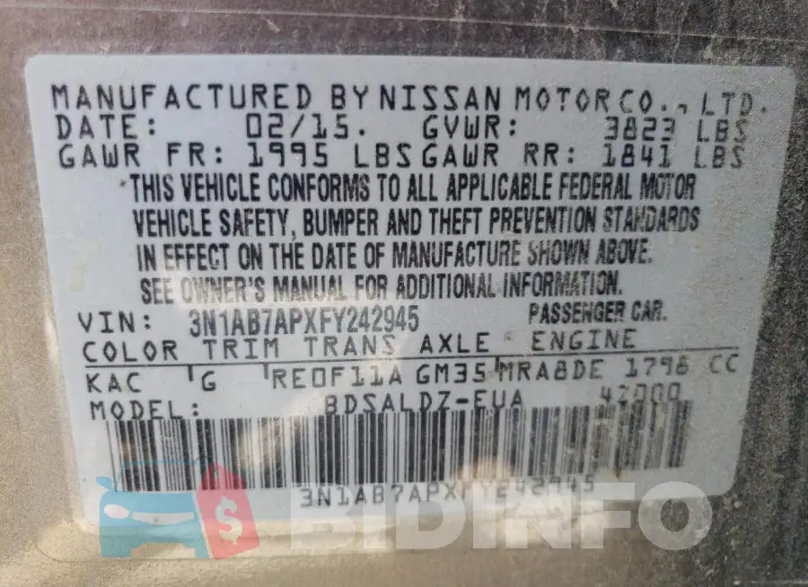 3N1AB7APXFY242945 Photo# 12