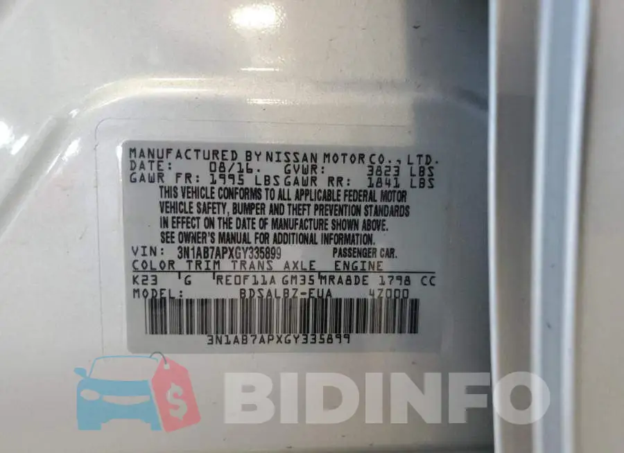 3N1AB7APXGY335899 Photo# 12