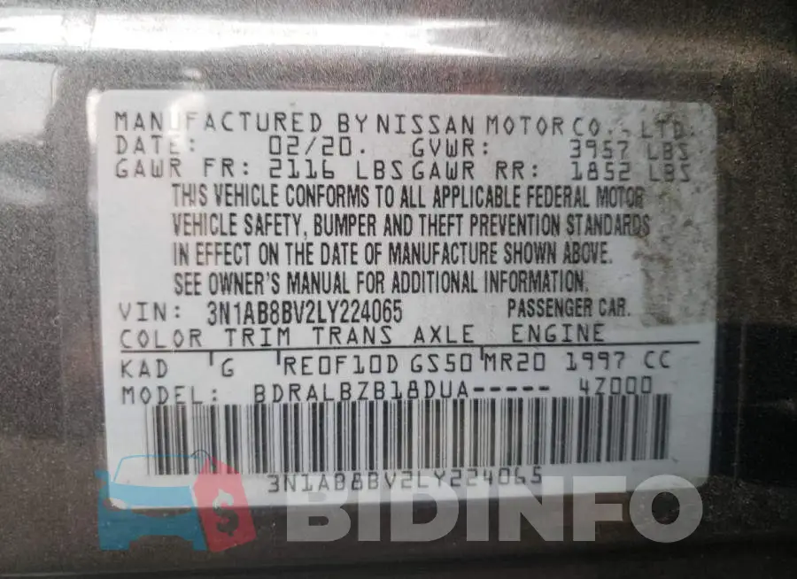 3N1AB8BV2LY224065 Photo# 12