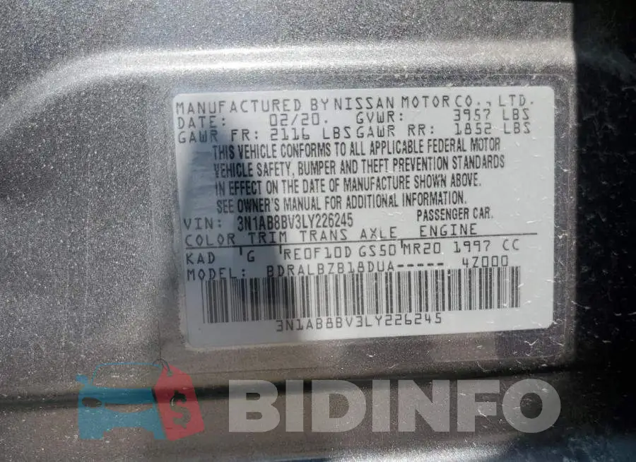 3N1AB8BV3LY226245 Photo# 12