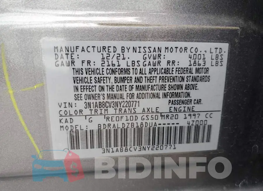 3N1AB8CV3NY220771 Photo# 12