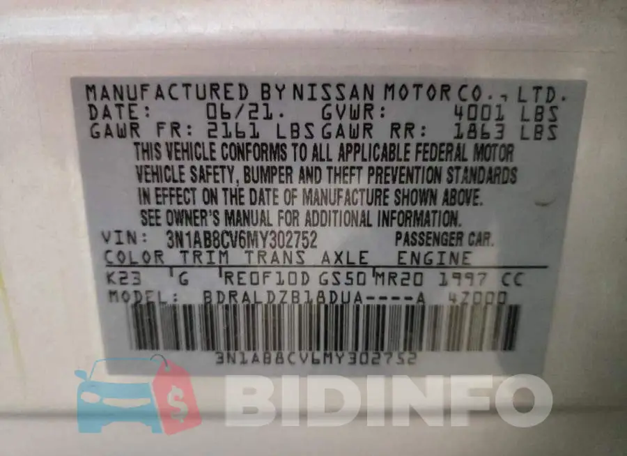 3N1AB8CV6MY302752 Photo# 12