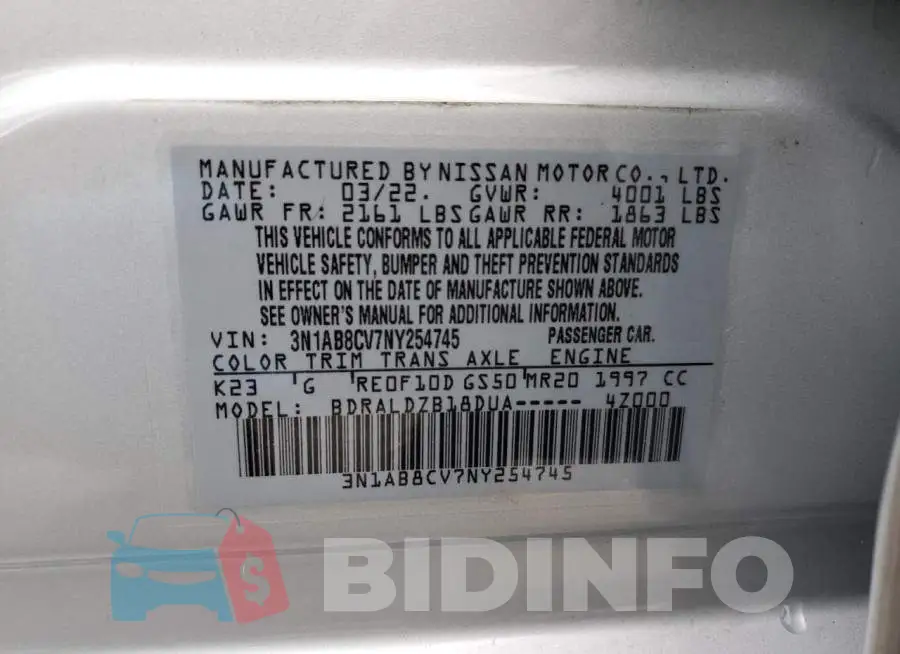 3N1AB8CV7NY254745 Photo# 12