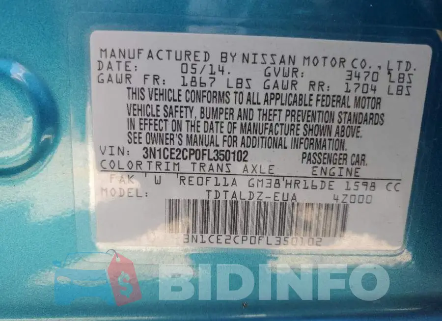 3N1CE2CP0FL350102 Photo# 12