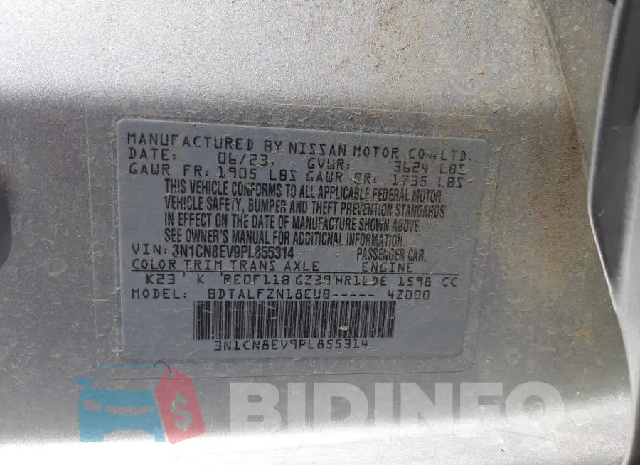 3N1CN8EV9PL855314 Photo# 12