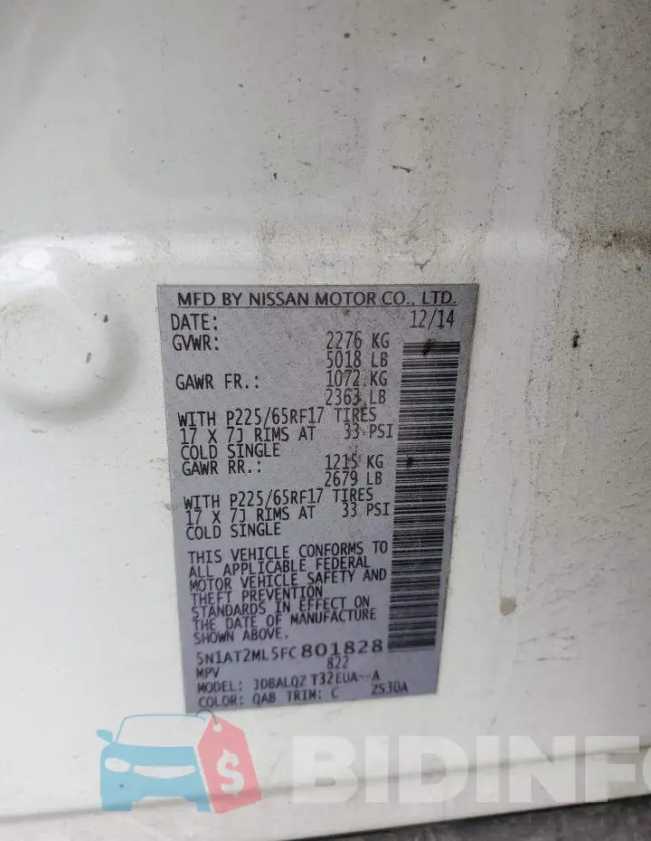 5N1AT2ML5FC801828 Photo# 14