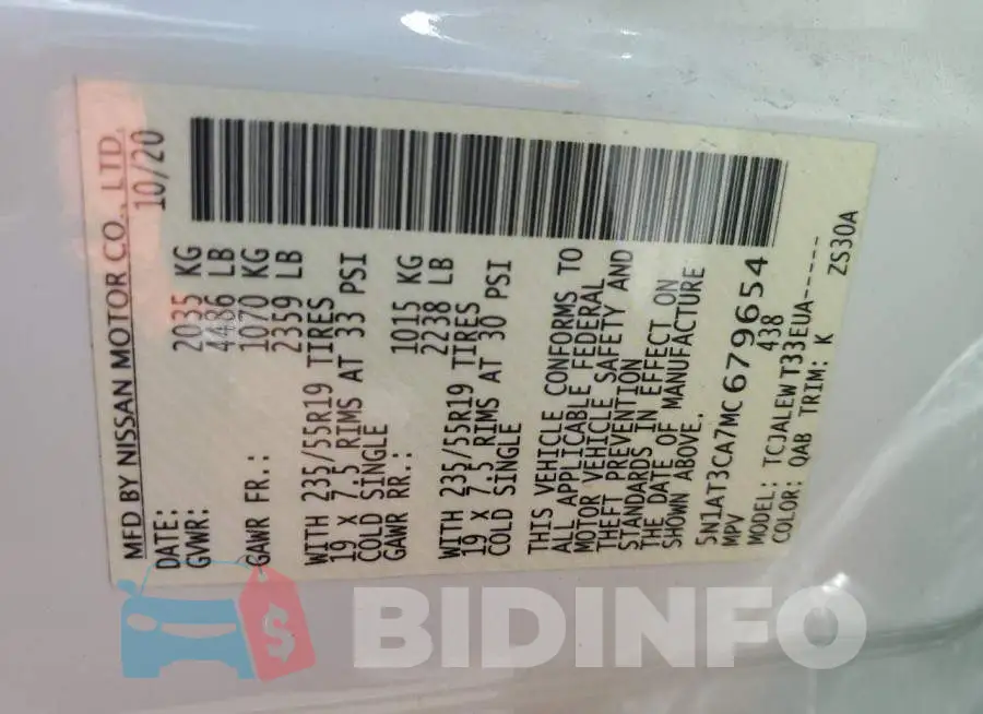 5N1AT3CA7MC679654 Photo# 14
