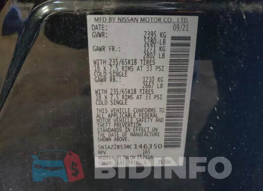 5N1AZ2BS3MC146350 Photo# 13