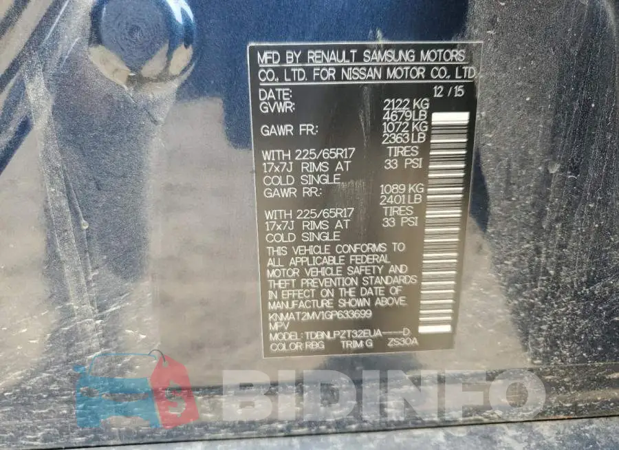 KNMAT2MV1GP633699 Photo# 12