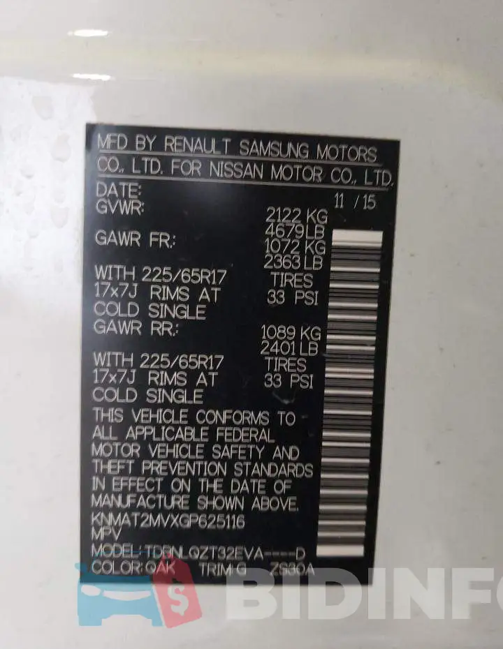 KNMAT2MVXGP625116 Photo# 13