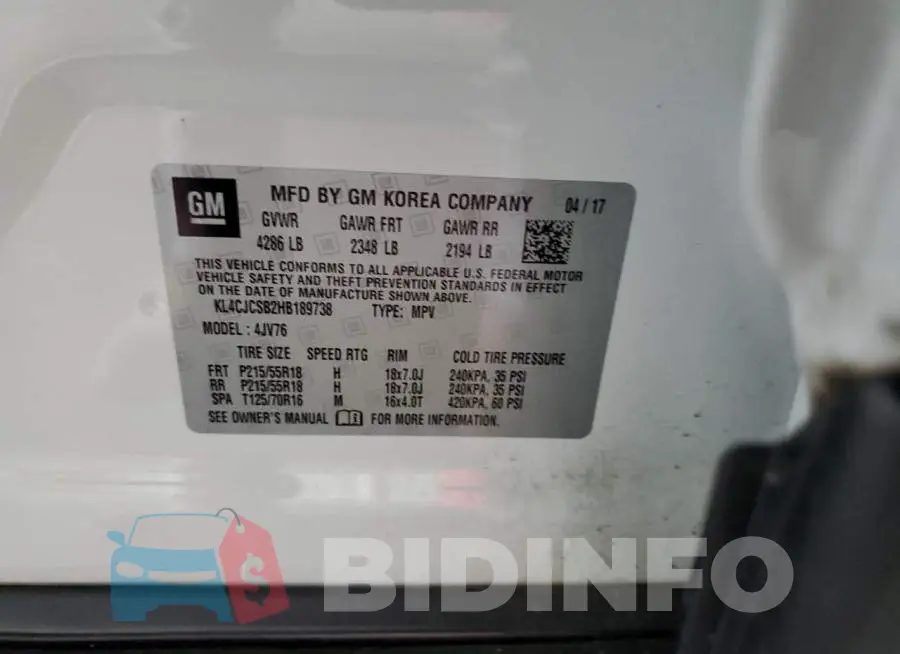 KL4CJCSB2HB189738 Photo# 14