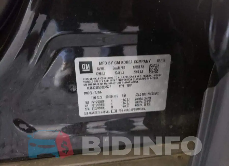 KL4CJCSB5GB637727 Photo# 13