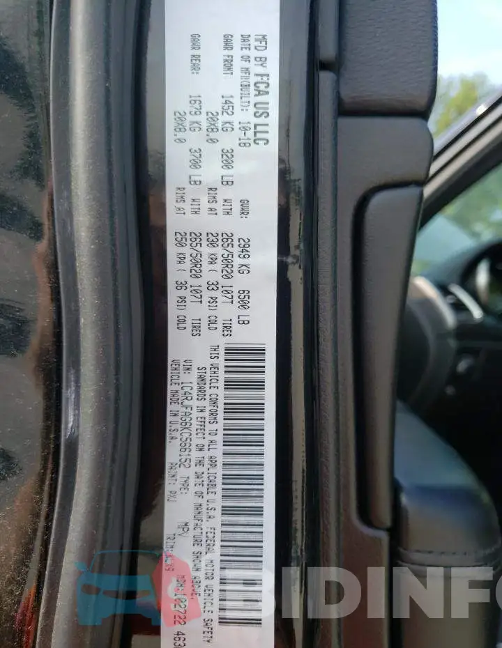 1C4RJFAG6KC566152 Photo# 12