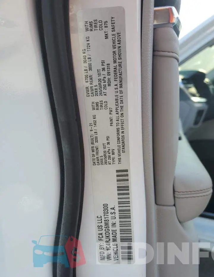1C4RJKDG6M8170300 Photo# 14