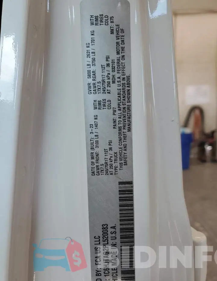 1C6HJTAG2PL520083 Photo# 14
