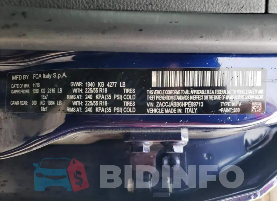 ZACCJABB6HPE69713 Photo# 13