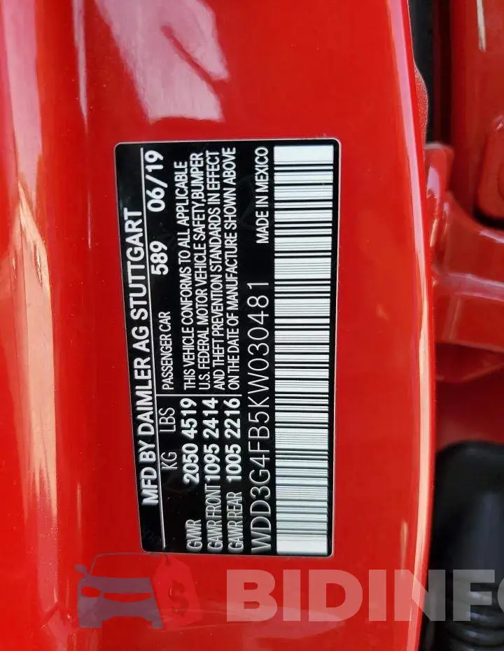 WDD3G4FB5KW030481 Photo# 12