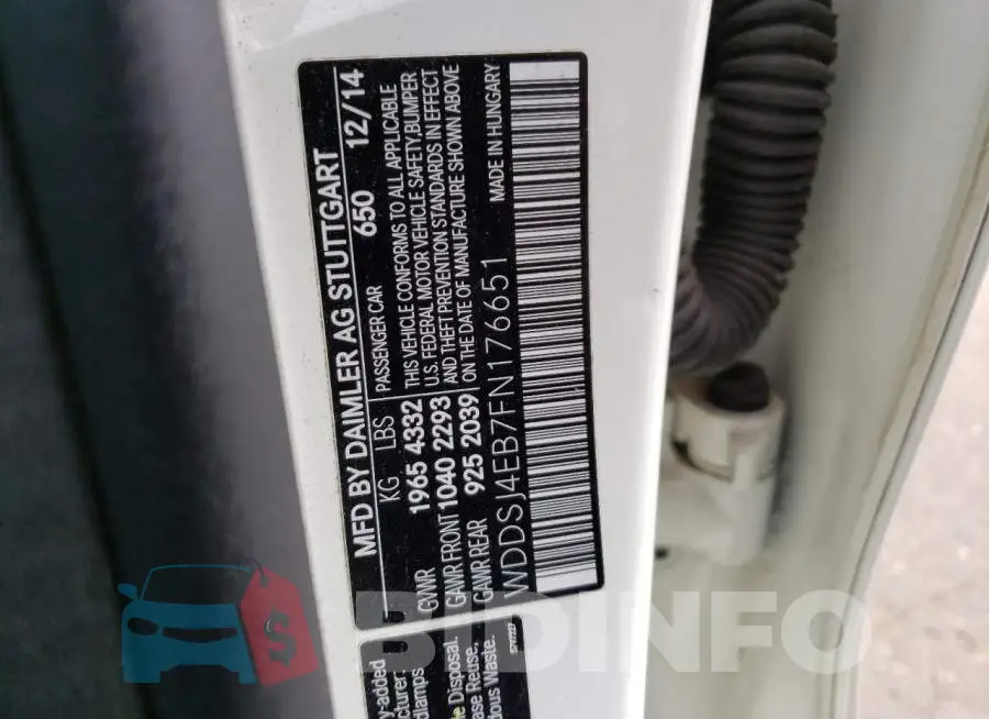 WDDSJ4EB7FN176651 Photo# 12