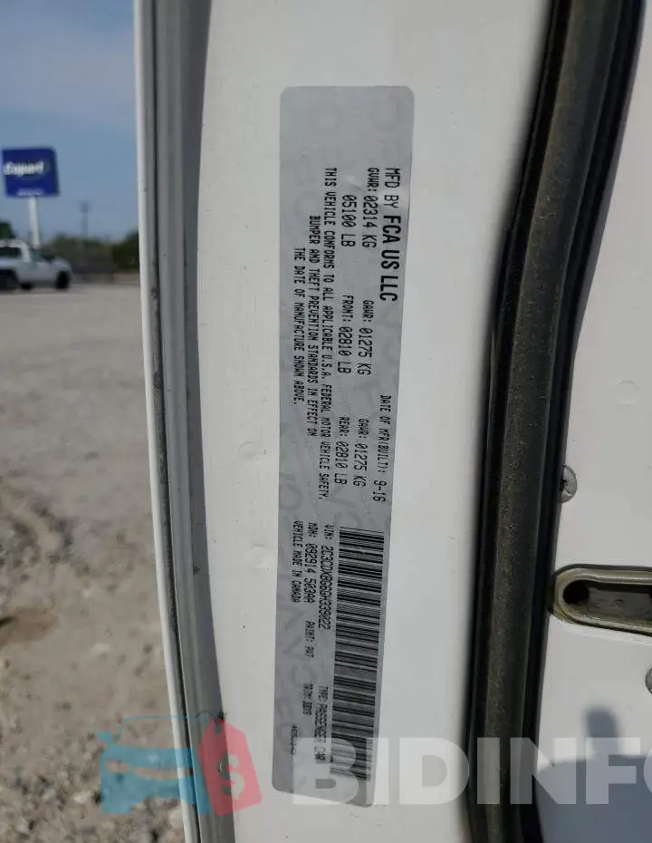 2C3CDXBG6GH339022 Photo# 13