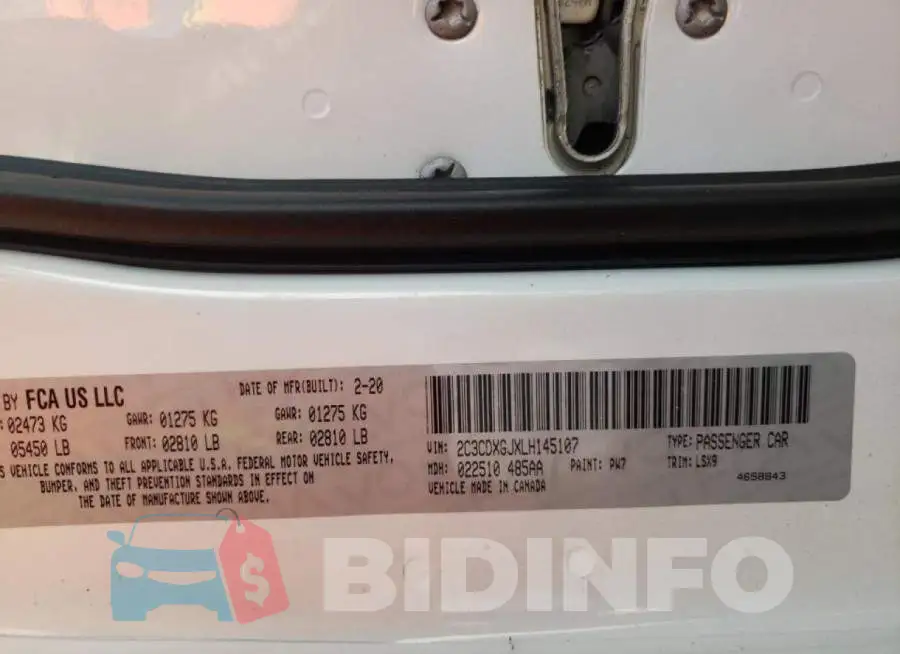 2C3CDXGJXLH145107 Photo# 10