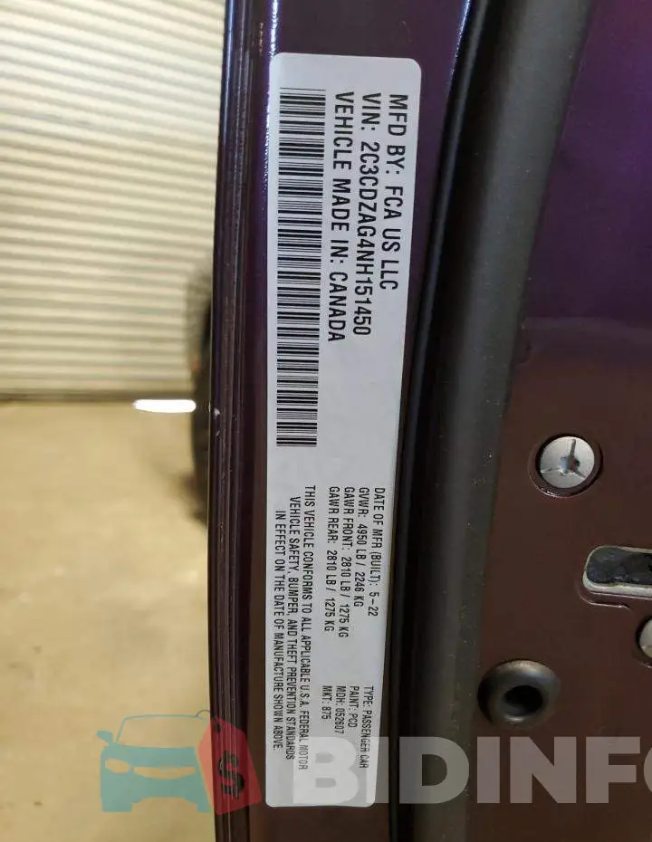 2C3CDZAG4NH151450 Photo# 12