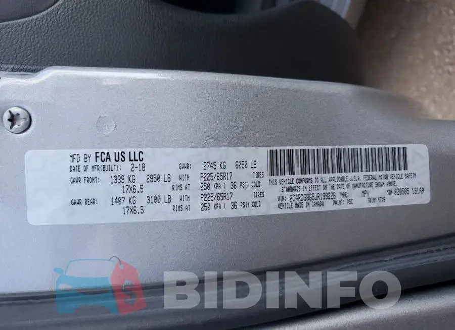 2C4RDGBG5JR199228 Photo# 14