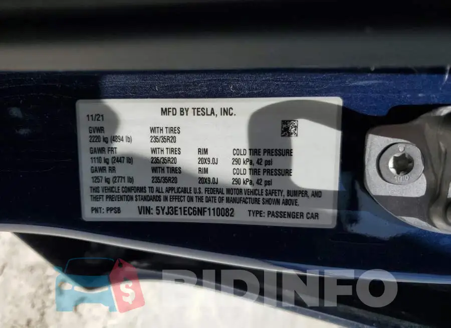 5YJ3E1EC6NF110082 Photo# 12