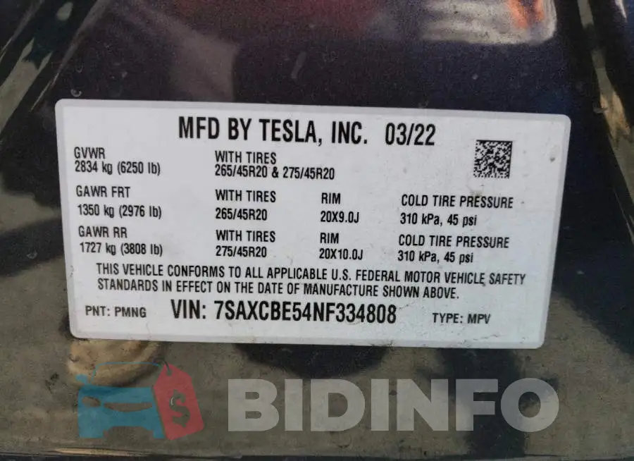 7SAXCBE54NF334808 Photo# 13