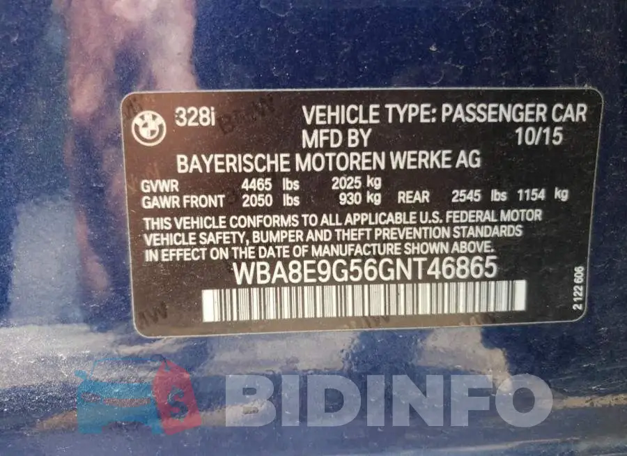 WBA8E9G56GNT46865 Photo# 12