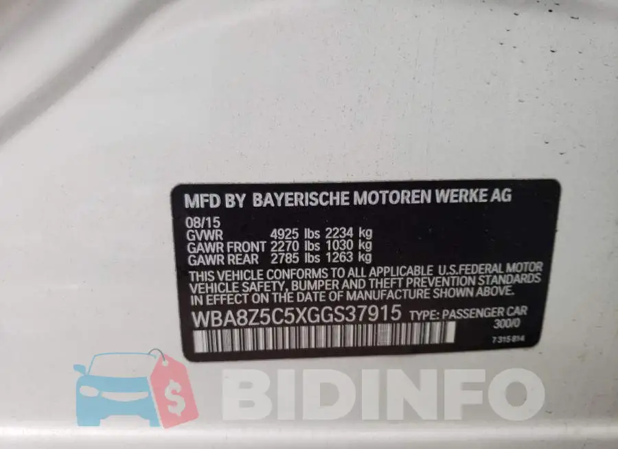 WBA8Z5C5XGGS37915 Photo# 12