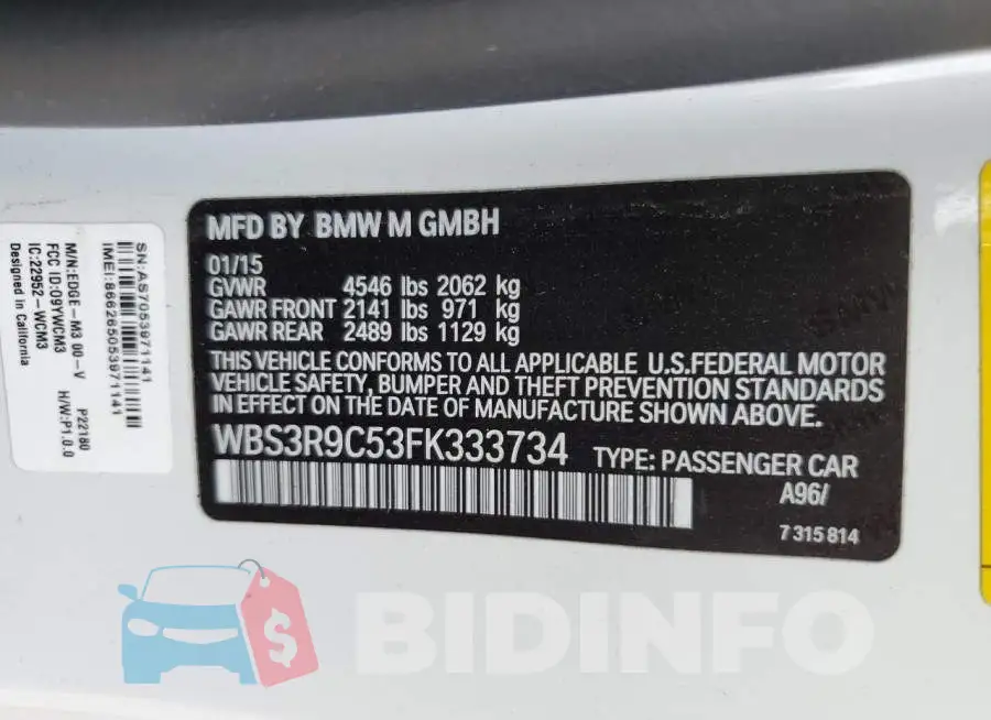 WBS3R9C53FK333734 Photo# 12
