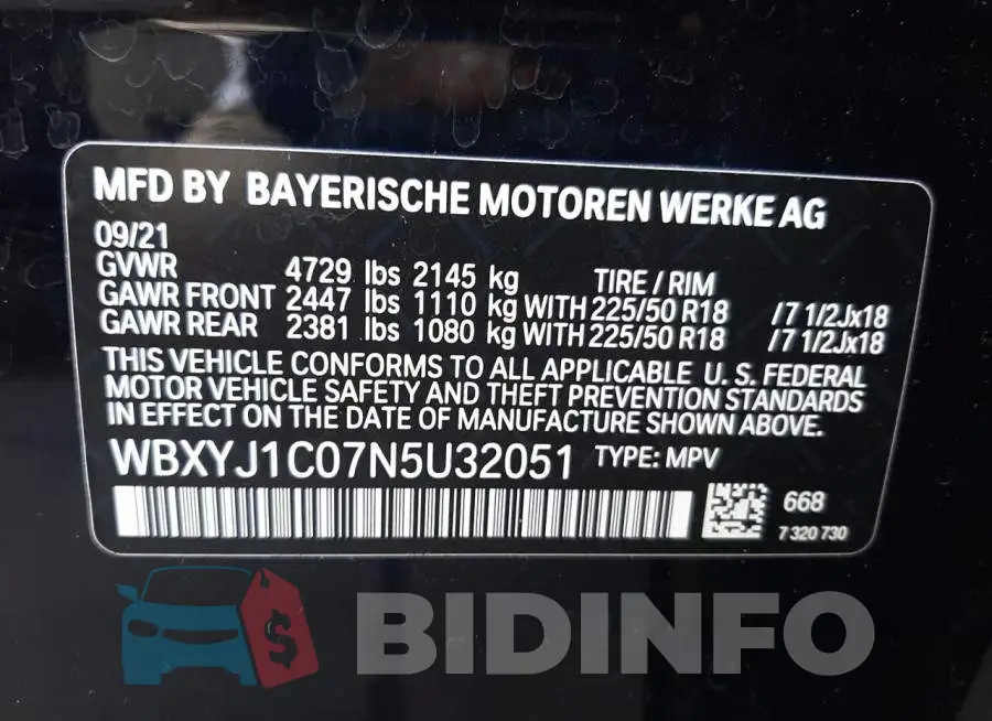 WBXYJ1C07N5U32051 Photo# 12