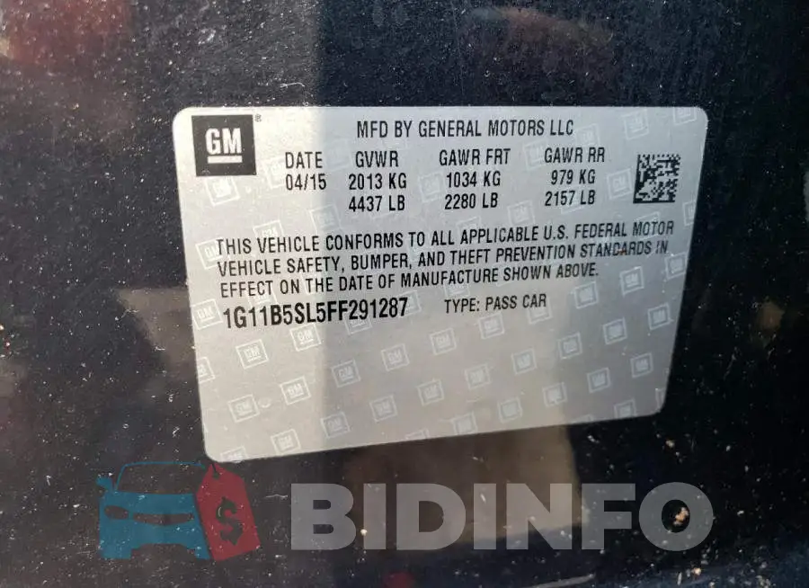 1G11B5SL5FF291287 Photo# 12