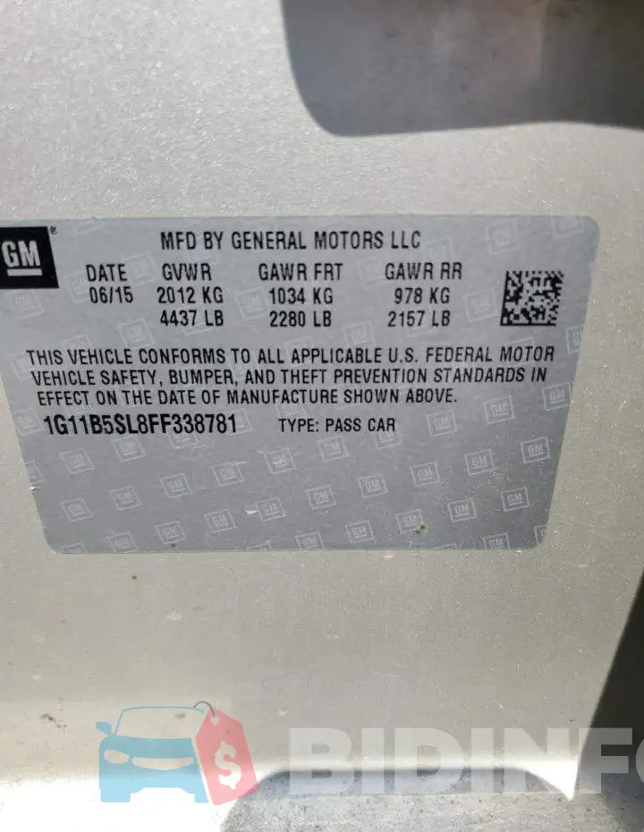 1G11B5SL8FF338781 Photo# 12
