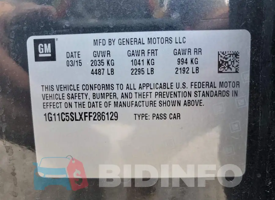 1G11C5SLXFF286129 Photo# 13