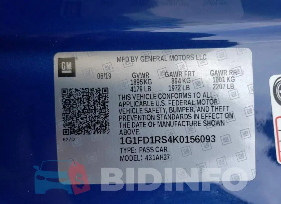 1G1FD1RS4K0156093 Photo# 12