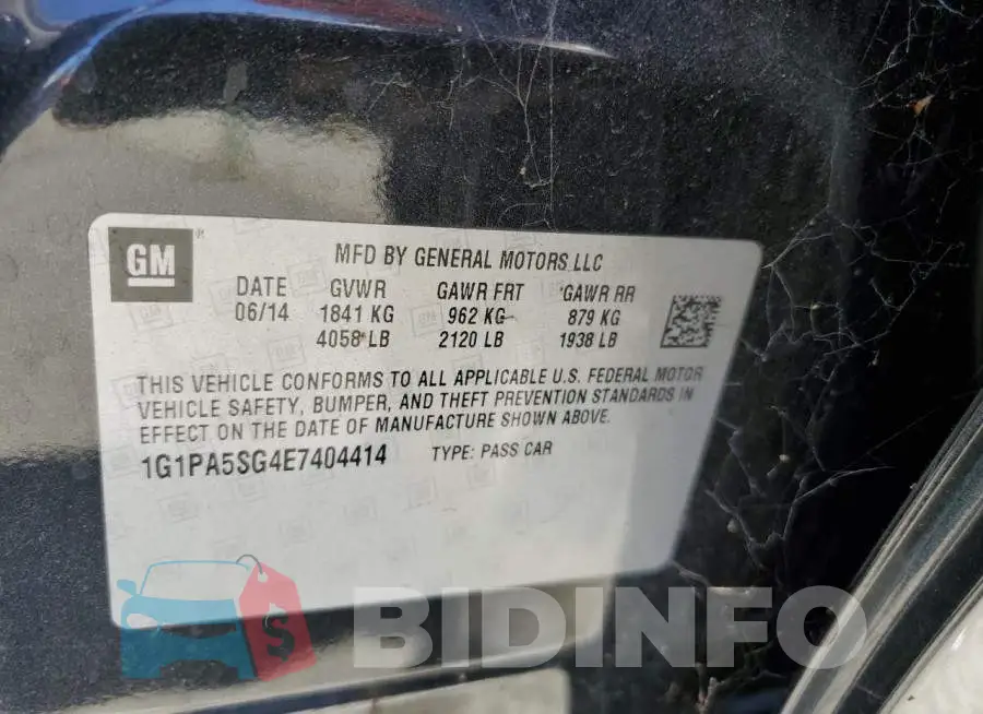 1G1PA5SG4E7404414 Photo# 12