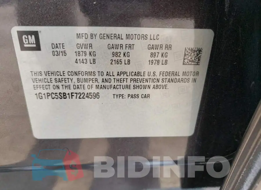 1G1PC5SB1F7224596 Photo# 12
