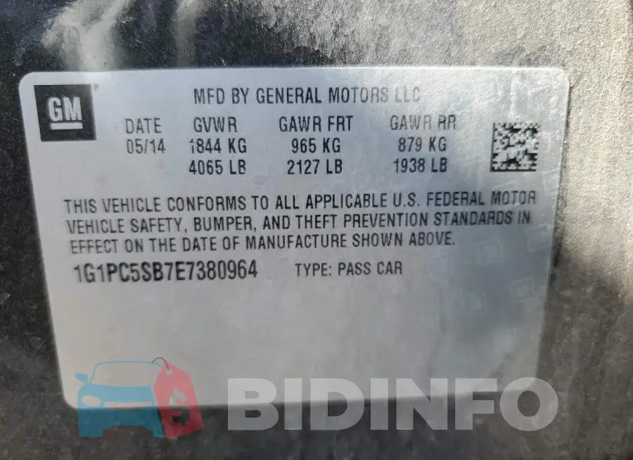 1G1PC5SB7E7380964 Photo# 12