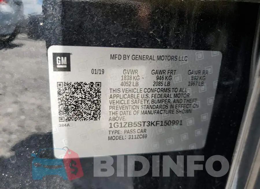 1G1ZB5ST3KF150991 Photo# 12