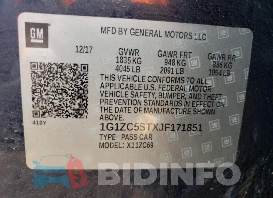 1G1ZC5STXJF171851 Photo# 12