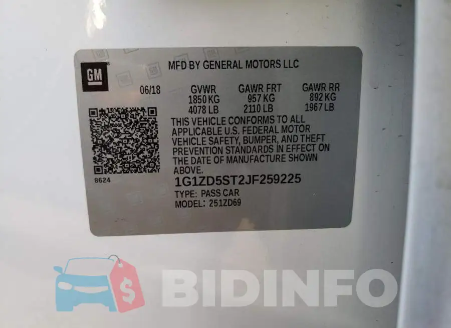 1G1ZD5ST2JF259225 Photo# 13