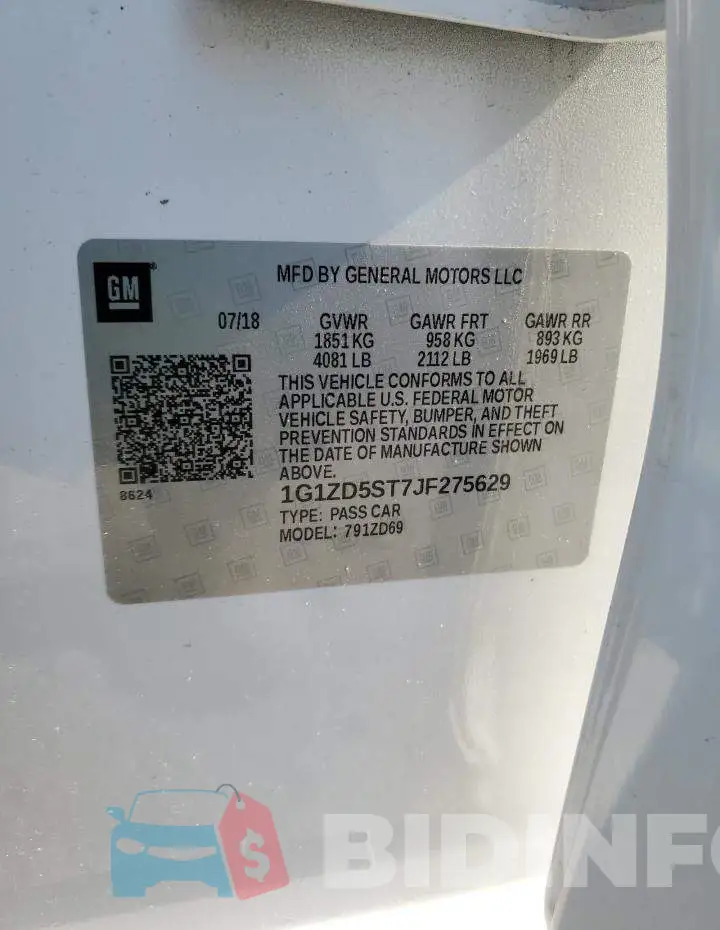 1G1ZD5ST7JF275629 Photo# 12
