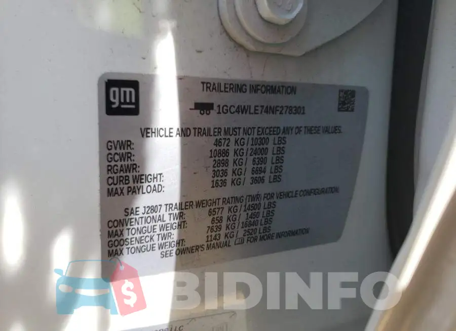 1GC4WLE74NF278301 Photo# 10