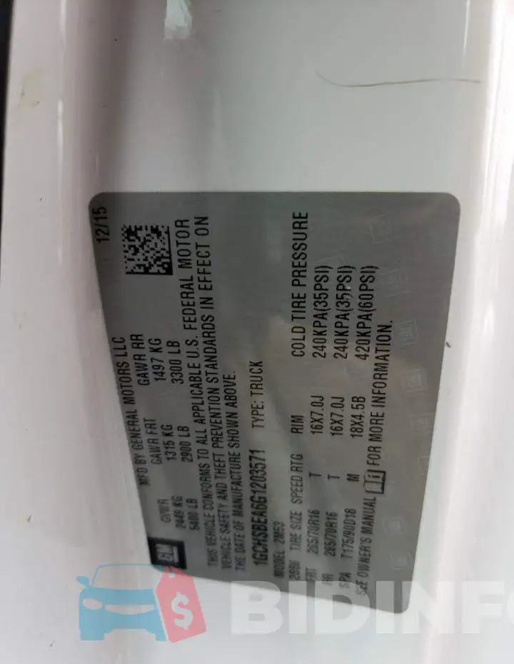 1GCHSBEA6G1203571 Photo# 14