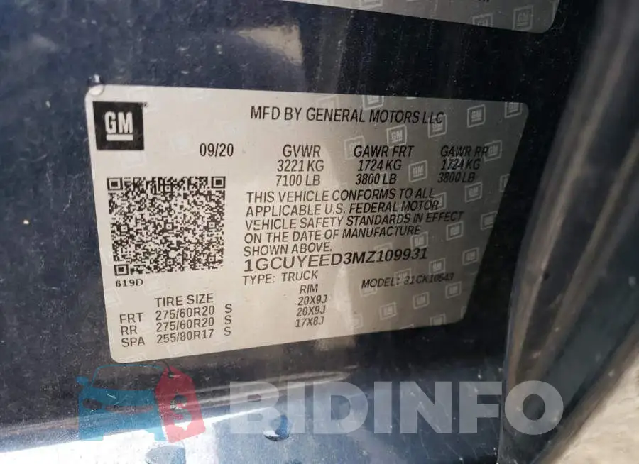 1GCUYEED3MZ109931 Photo# 12
