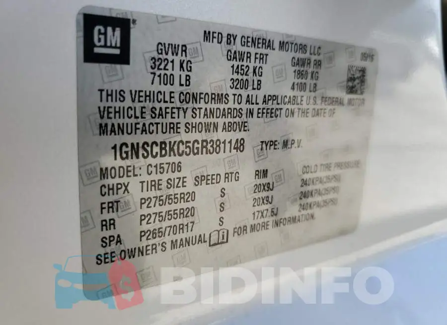 1GNSCBKC5GR381148 Photo# 13