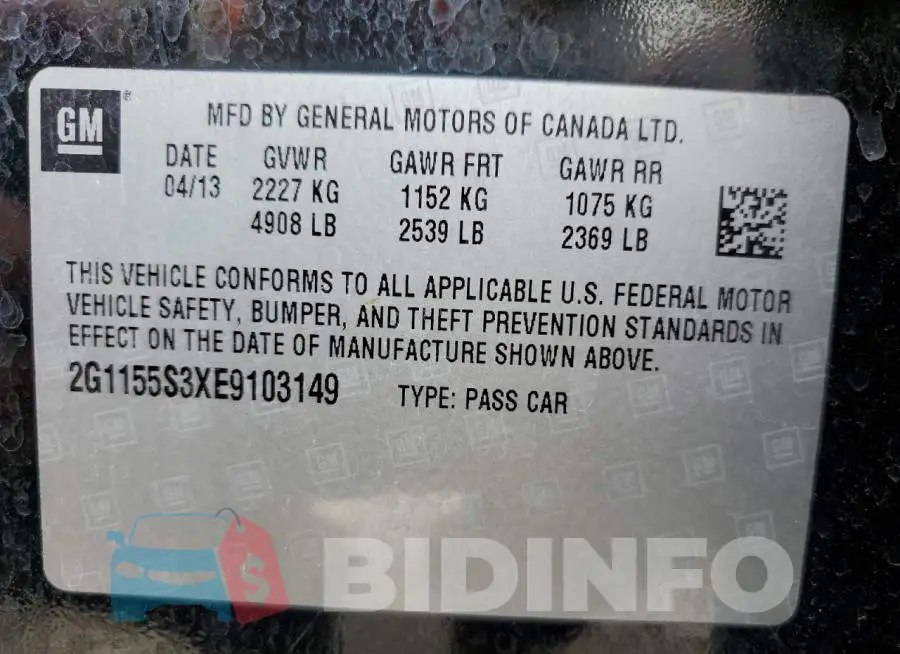 2G1155S3XE9103149 Photo# 12
