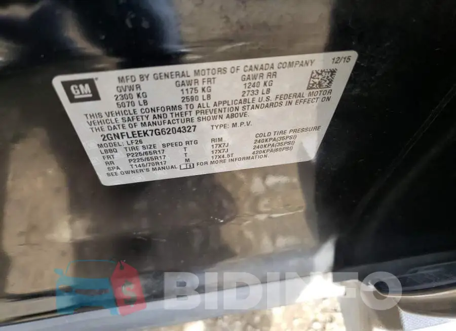 2GNFLEEK7G6204327 Photo# 12