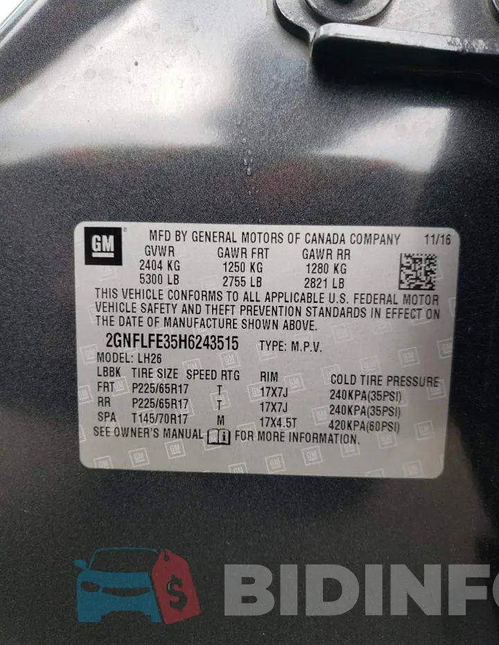 2GNFLFE35H6243515 Photo# 13